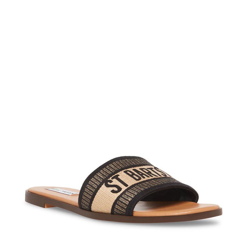 Black Steve Madden Knox Women\'s Slides | PH 7502TCJ